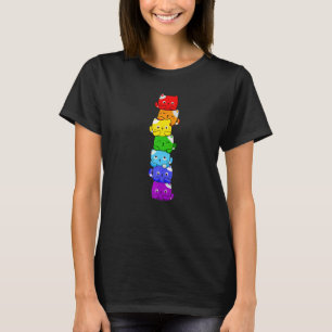 T-shirt Chat Pile Arc-en-ciel Fierté Gay Mignon Lgbt Anima