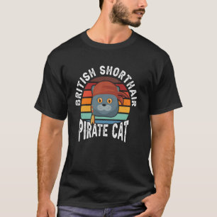 T-shirt Chat pirate British Shorthair Vintage