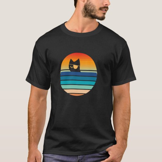 T-shirt chat pirate capitaine kitty cache-œil mer (Devant)