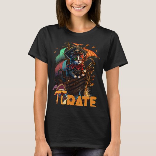 T-shirt Chat pirate de la journée de Pi 3 14  Prof de math (Devant)