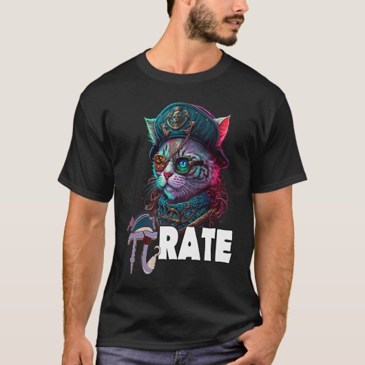 T-shirt Chat pirate de la Journée de Pi 3 14 Prof de math (Devant)