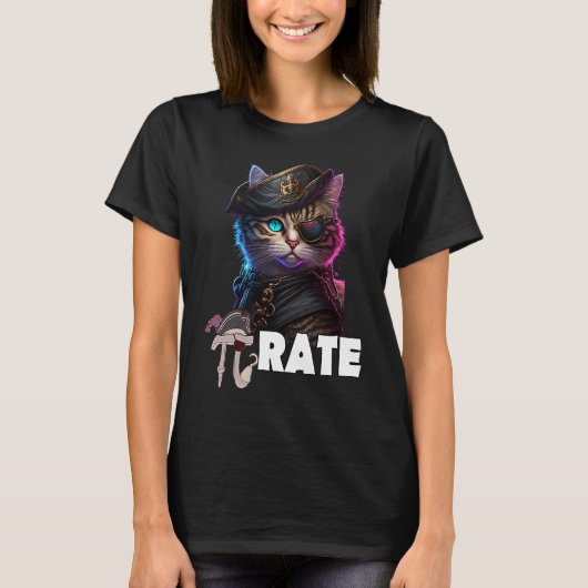 T-shirt Chat pirate de la journée de Pi Professeur de math (Devant)