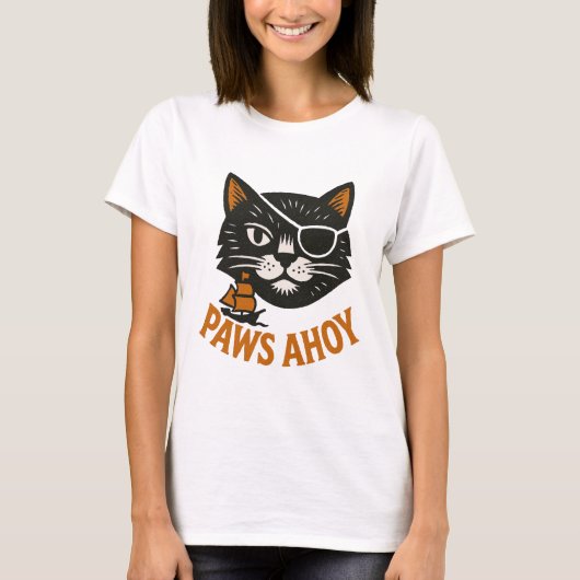 T-Shirt Chat Pirate Paws Ahoy (Devant)