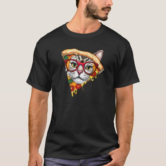 T-shirt Chat pizza mignon (Devant)