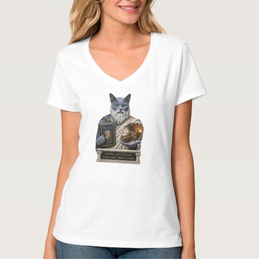 T-shirt Chat Platoon Bleu Russe (Devant)