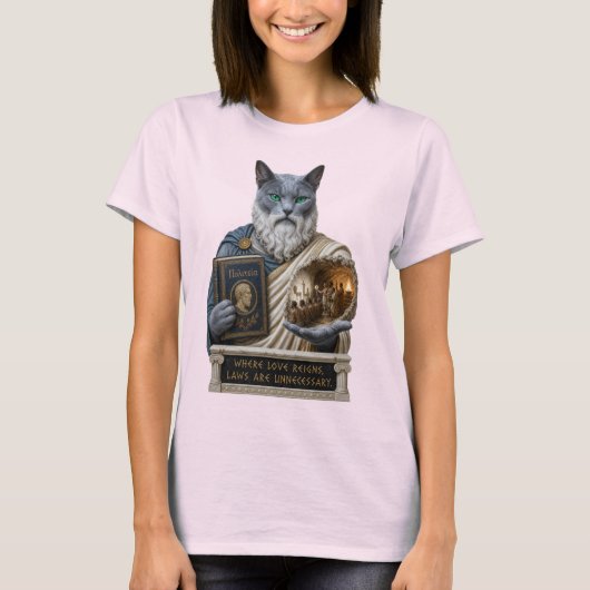 T-shirt Chat Platoon Bleu Russe (Devant)
