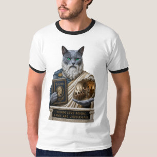 T-shirt Chat Platoon Bleu Russe