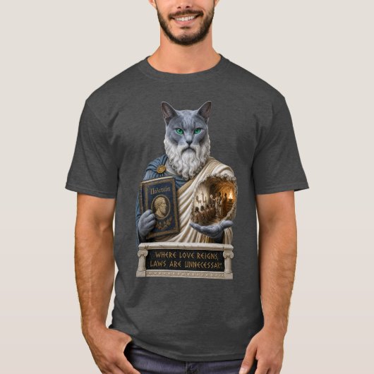 T-shirt Chat Platoon Bleu Russe (Devant)