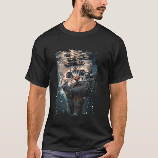 T-shirt Chat Plongeant en Mer (Devant)