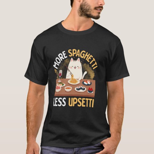 T-shirt chat plus de spaghettis moins bouleversé (Devant)