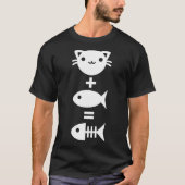 T-shirt Chat + Poisson = Chat Os Poisson Poisson Kitty Kit (Devant)
