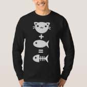 T-shirt Chat + Poisson = Chat Os Poisson Poisson Kitty Kit (Devant)
