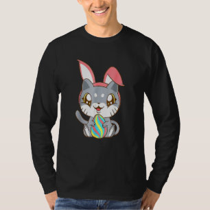 T-shirt Chat Portant Bunny Oar Bunny Kitty Chat Happy East