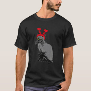 T-shirt Chat portant un accessoire de bandeau Heart Bopper