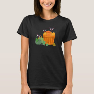 T-shirt Chat portant un déguisement de citrouille Hallowee