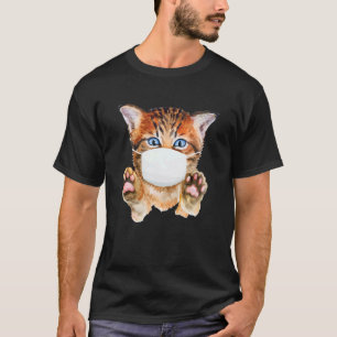 T-shirt Chat portant un masque chirurgical Cadeau pour ama