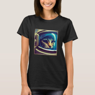 T-shirt Chat portant une combinaison spatiale astronaute d