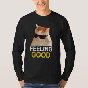 T-shirt Chat Porter Lunettes de soleil Sentiment Bon Mème