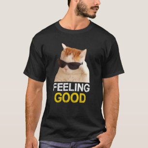 T-shirt Chat Porter Lunettes de soleil Sentiment Bon Mème