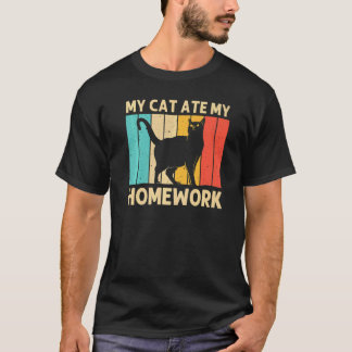 T-shirt Chat pour enfants garçons chat noir chat personne 