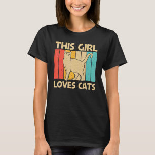 T-shirt Chat Pour Filles Femmes Chat Kitten Animal de comp