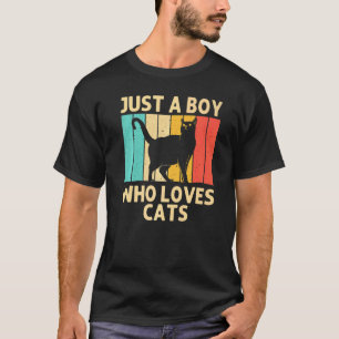 T-shirt Chat Pour Garçons Enfants Chat Noir Chat Personne