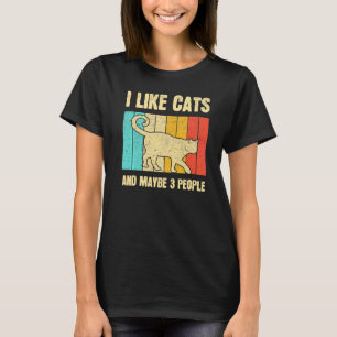 T-shirt Chat Pour Hommes Femmes Animal Vintage Introverti