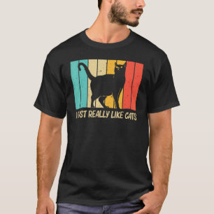 T-shirt Chat pour hommes femmes Chat noir Personne félin