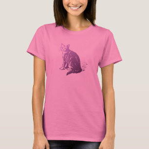 T-shirt Chat pourpre
