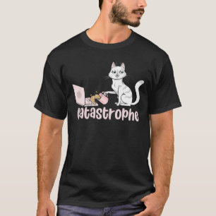 T-shirt Chat Pours Quelque Chose Sur Clavier Catastrophe M