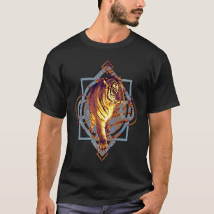 T-shirt Chat prédateur tigre oriental avec ornement