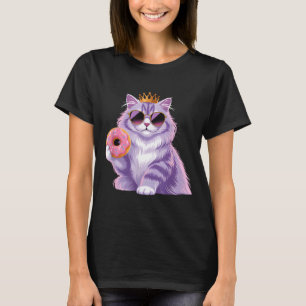T-shirt Chat princesse moelleux donut lunettes de soleil d