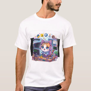 T-shirt chat programmeur mignon Chat kawaii de c