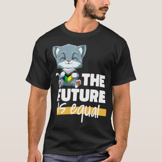 T-shirt Chat Progressiv Pride Transgenre Genderqueer (Devant)