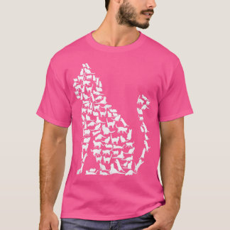 T-shirt Chat Propriétaire, Chaton Silhouette, Kitty, Zany