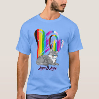 T-shirt Chat propriétaire d'animal LGBTQ Amour Est Amour