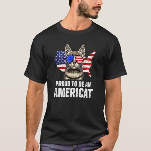 T-shirt Chat Propriétaire Us Drapeau Patriot Sunglass Usa (Devant)