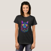 T-shirt Chat Psychedelique (Devant entier)