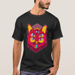 T-shirt Chat Psychedelique Pour Enfants Garçons Filles