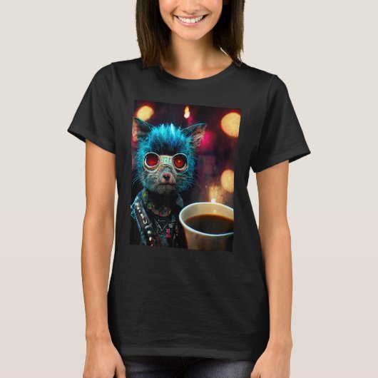 T-shirt Chat Punk (Devant)