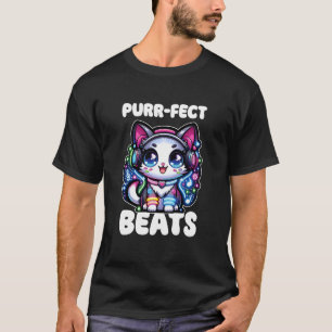 T-shirt Chat Purr-FECT Beats Festival Electro de Jeu de Mo
