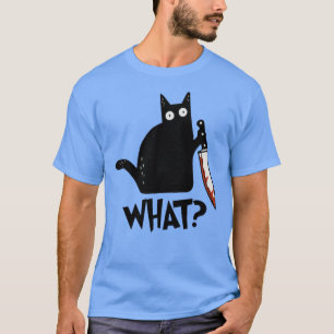 T-shirt Chat Quel Chat Noir Meurtrier Avec Couteau Cadeau