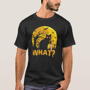 T-shirt CHAT QUEL chat noir meurtrier avec couteau Hallowe