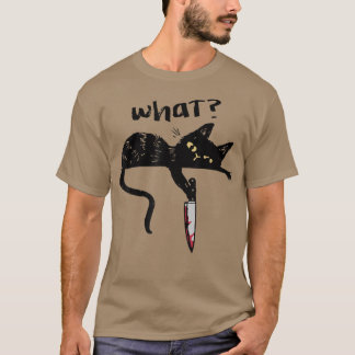 T-shirt Chat Quelle Chemise Chat Noir Avec Couteau Tueur H