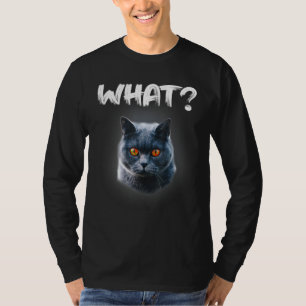T-shirt Chat Qu'est-ce que Colère Rouge Vert Yeux Chat Pou