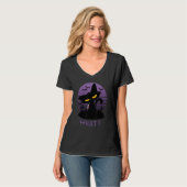 T-shirt Chat Qu'est-ce qu'un chat meurtrier avec un coutea (Devant entier)