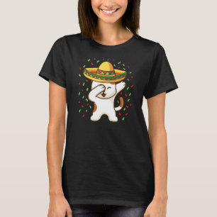 T-shirt Chat qui dabbing dansant avec sombrero mexicain Vi