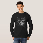 T-shirt Chat qui Fume Drôle  (Devant entier)