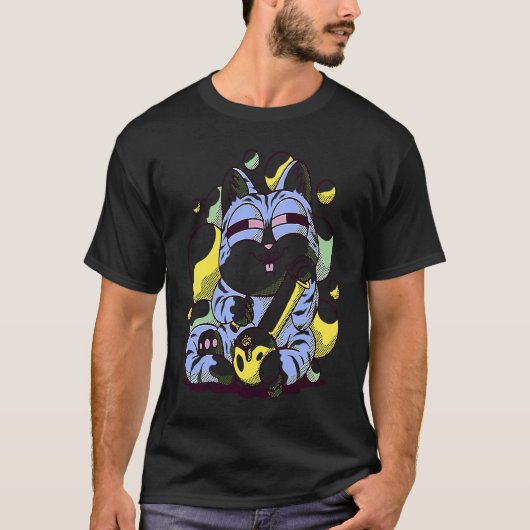 T-shirt chat qui fume un bong (Devant)