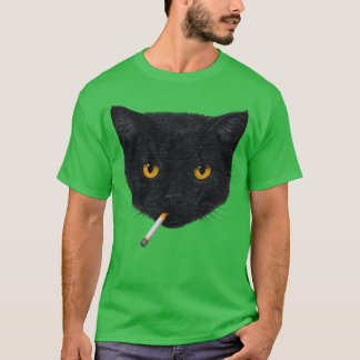 T-shirt Chat qui Fume Vintage Chat Noir Rétro 90s